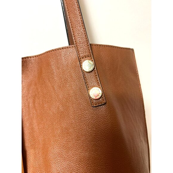 Calvin Klein Reversible Leather Fringe Tote Pouch Cross Body Strap Double Handle - Picture 16 of 16